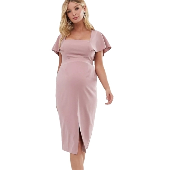 NWT ASOS Maternity Angel Sleeve Dress Size 8 - Picture 2 of 5